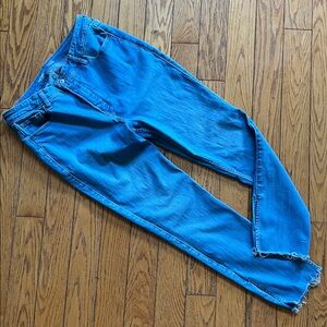 Old Navy Blue Rockstar Super Skinny Jeans Extra High Rise Raw hem